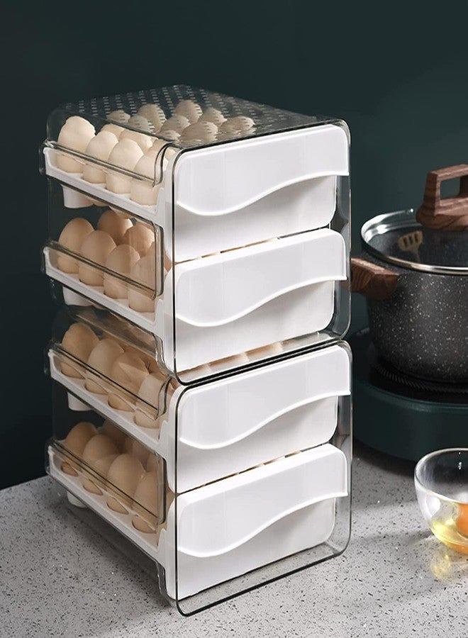 ARKETICK Egg Holder for Fridge Rolling Egg Dispenser Large Capacity Egg Organizer for Refrigerator Eggs Storage Container (2 Layer Egg Storage) - Image 5